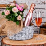 Rose and Bottega Basket - Pink Rose Plant - Birthday Gifts - Birthday Gift Delivery - Plant Gifts - Plant Gift Delivery