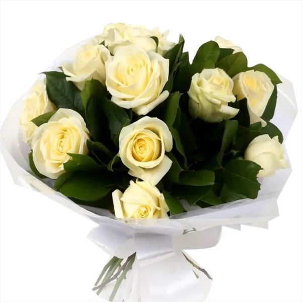 12 White Roses Bouquet