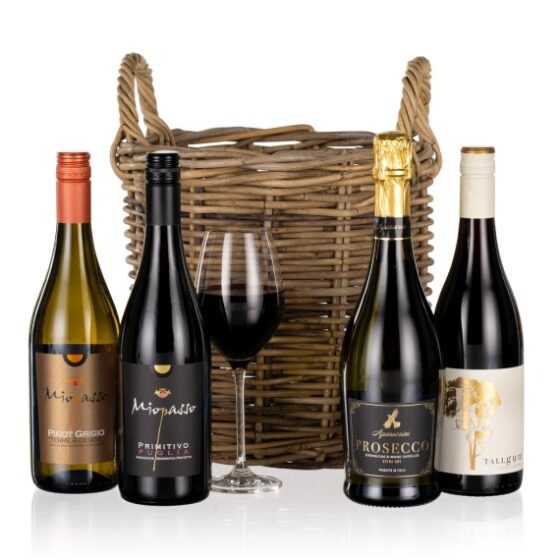 Four Wines in a Wicker